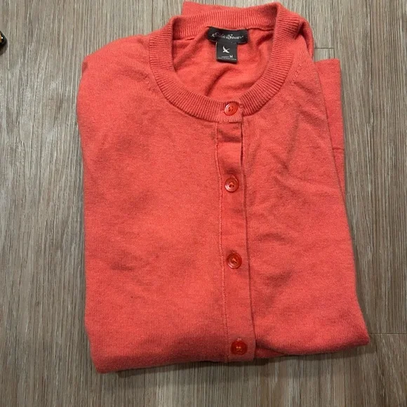 Eddie Bauer Women's Vibrant Coral Cardigan - Picture 4 of 4